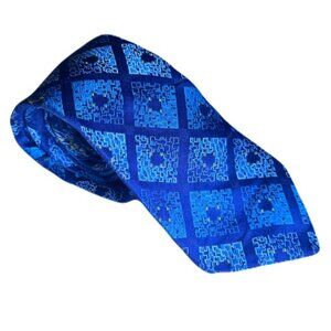 Robert Graham 63 x 3.5 Blue Geometric Pattern Long Neck Tie